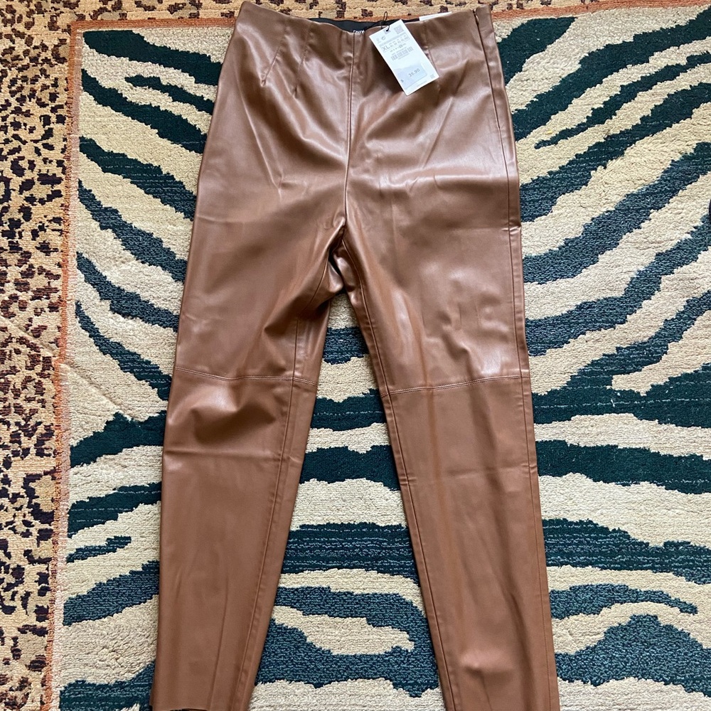 Zara Faux Leather High Waisted Leggings